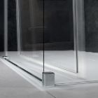 Porte de douche pivotante NOVELLINI 80 cm Verre transparent profilés  chromés - Oskab