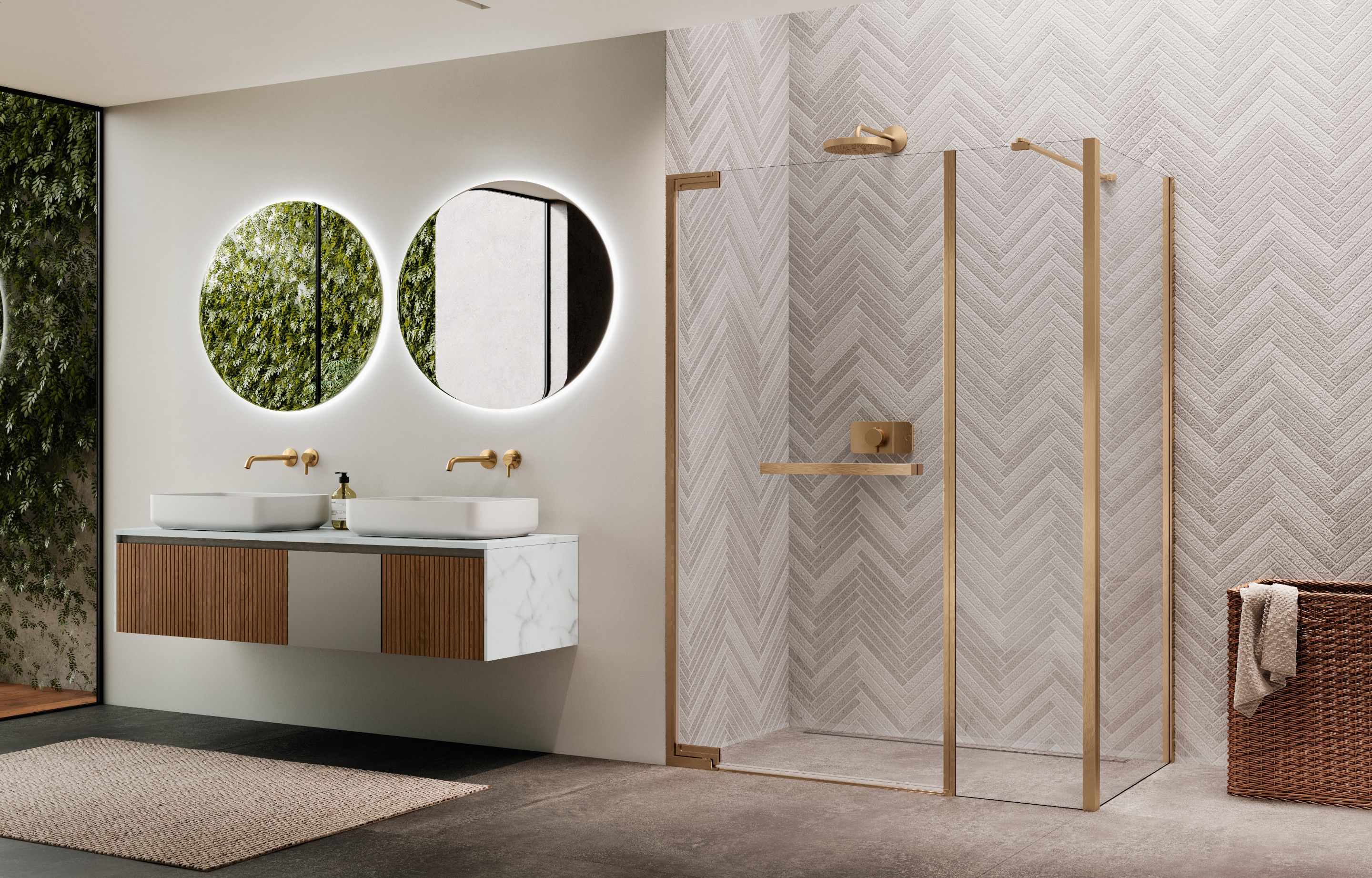 Parois de douche - N180 G+F en alignement